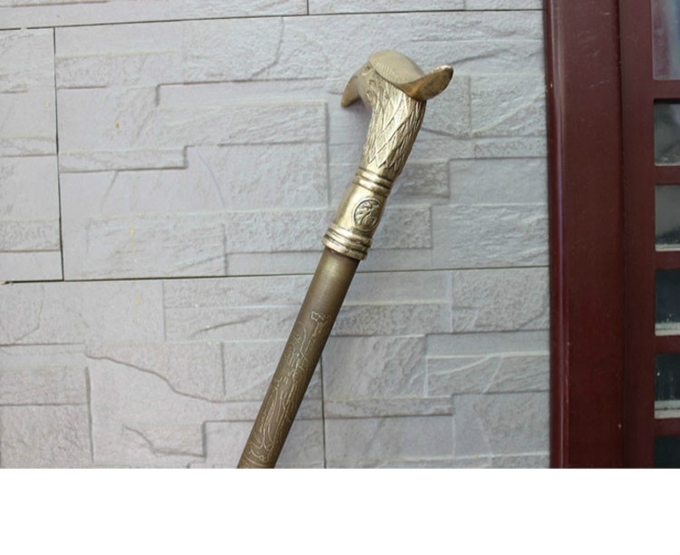 毕业季宋老师的礼物纯铜拐杖黄铜拐杖铜龙头拐杖生肖拐杖头工艺品摆件