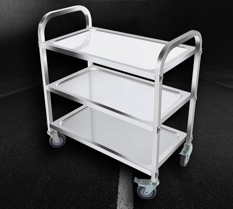 传菜车加厚不锈钢餐车 小推车二三层收送餐车 酒店餐厅酒水车移动收碗