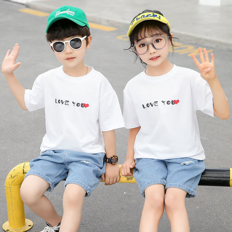 胎短袖男女童夏装儿童套装男童女童棉兄妹姐弟童装两件套宝宝幼儿园