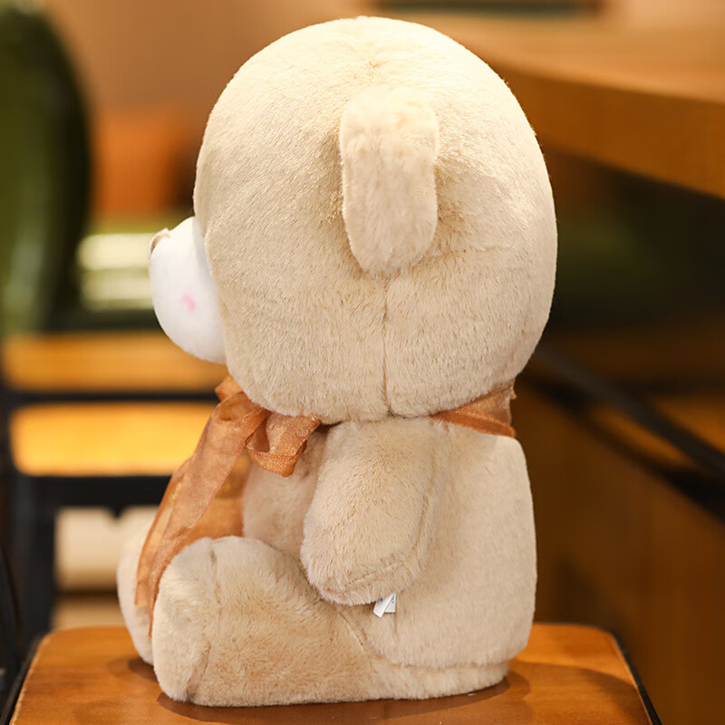 可爱嘟嘟熊公仔毛绒玩具儿童生日礼物泰迪熊丝带领结小熊布娃娃安抚