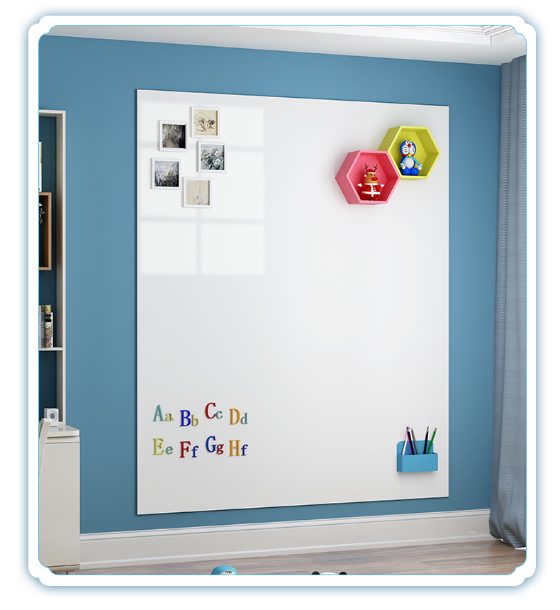 iolkio白板墙贴板磁性黑板儿童家用可移除不伤墙软白板自粘贴墙画画