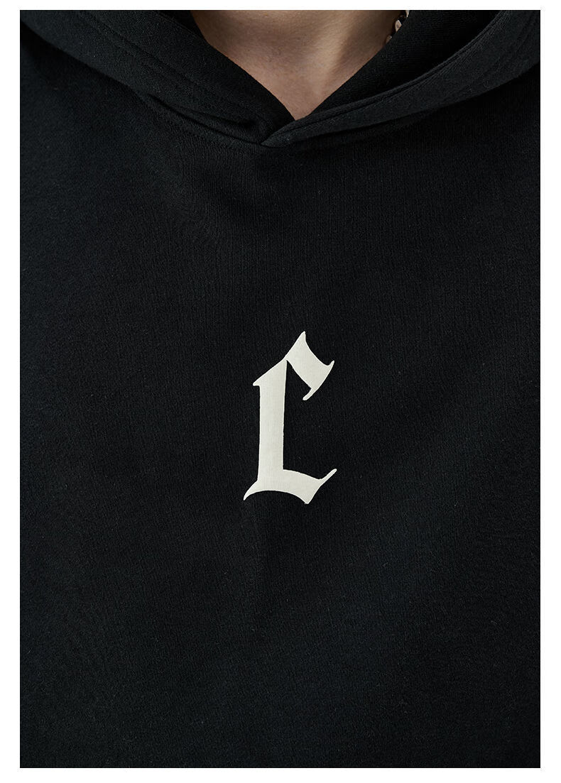 丹珏climax visionc系列立体c字印花连帽卫衣男潮牌美 黑色 s【图片