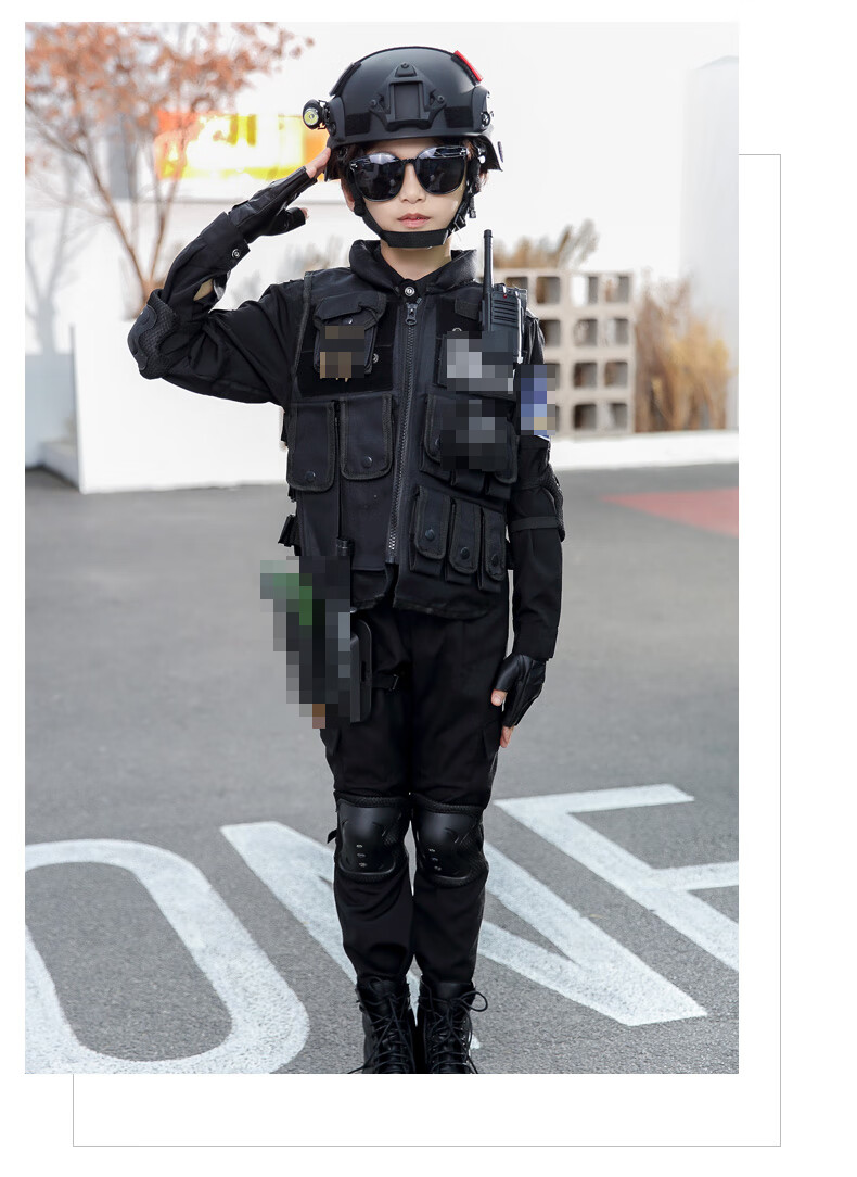 儿童警察的套装男童 警察服警官服男孩警装警1服特警衣服军人衣服特种
