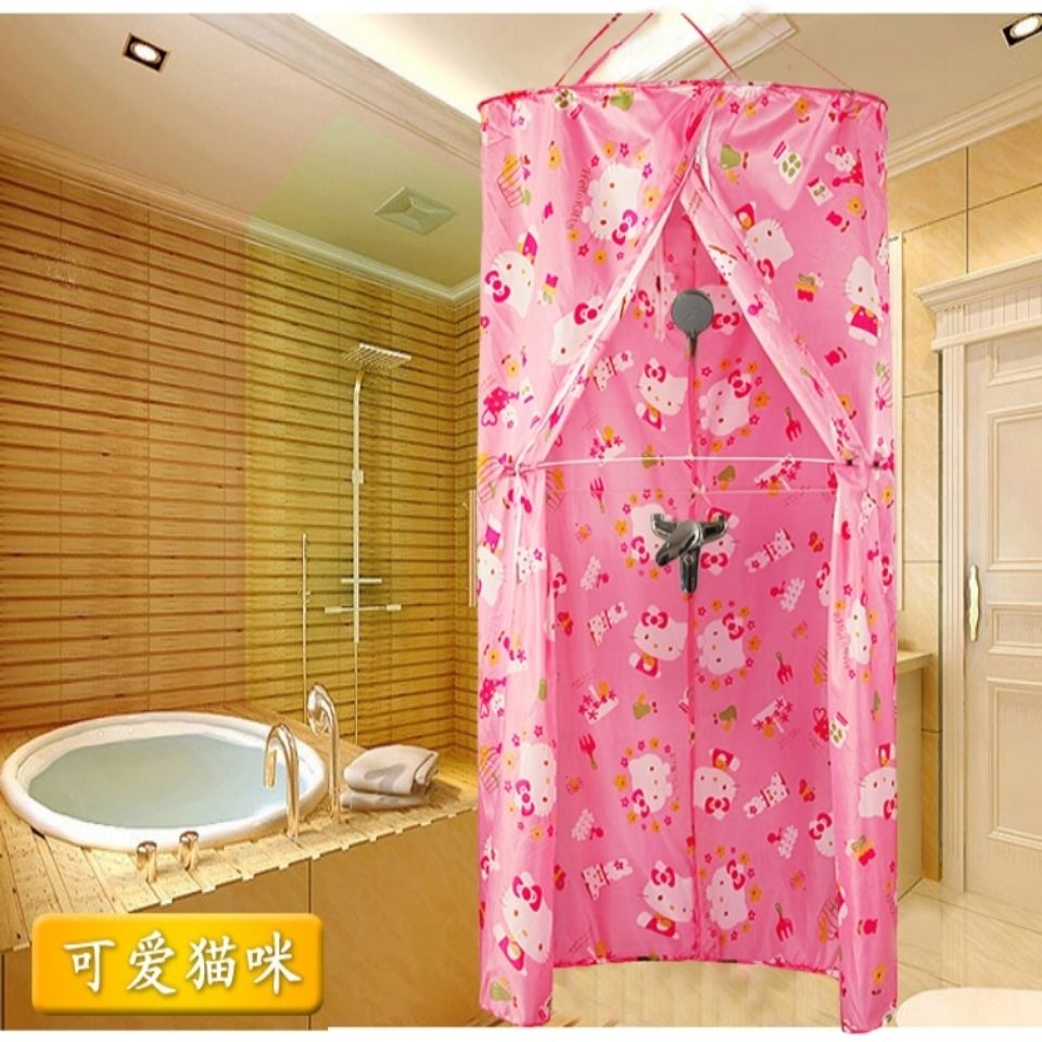 浴罩 圆形浴罩暖加厚卫生间洗澡罩浴帘浴帐冬天淋浴棚可收拢围帐sn