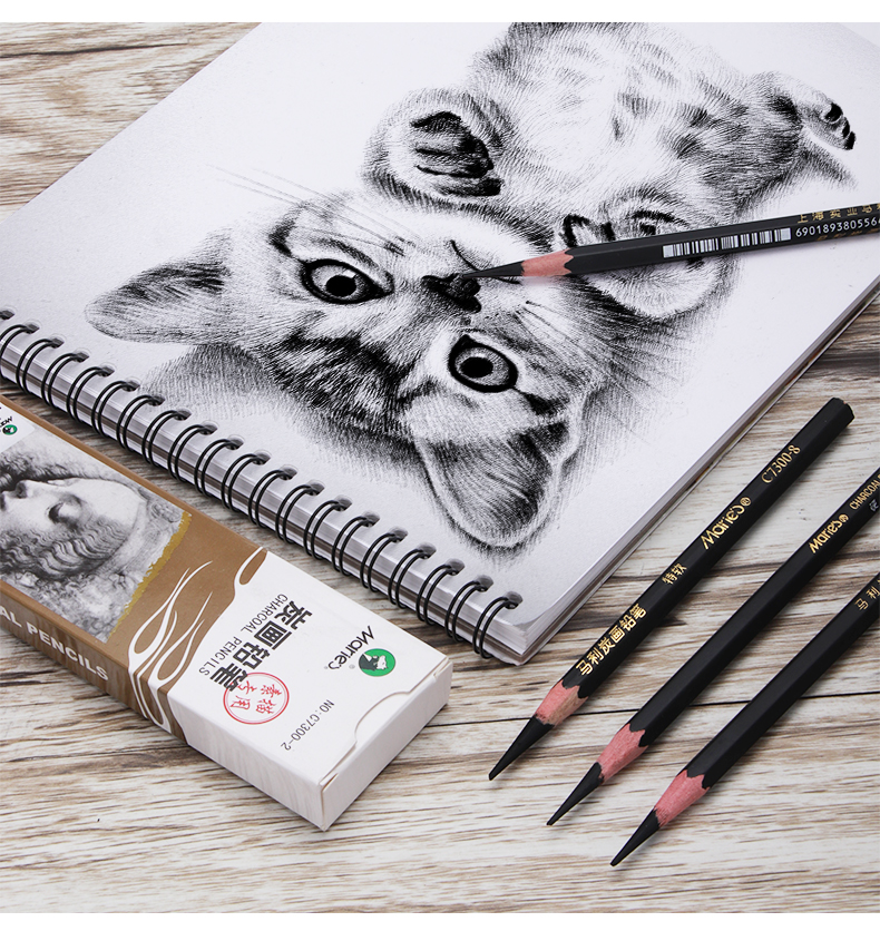 马利炭笔c7300绘画碳画铅笔初学者速写美术用品马力特浓软性碳铅玛丽
