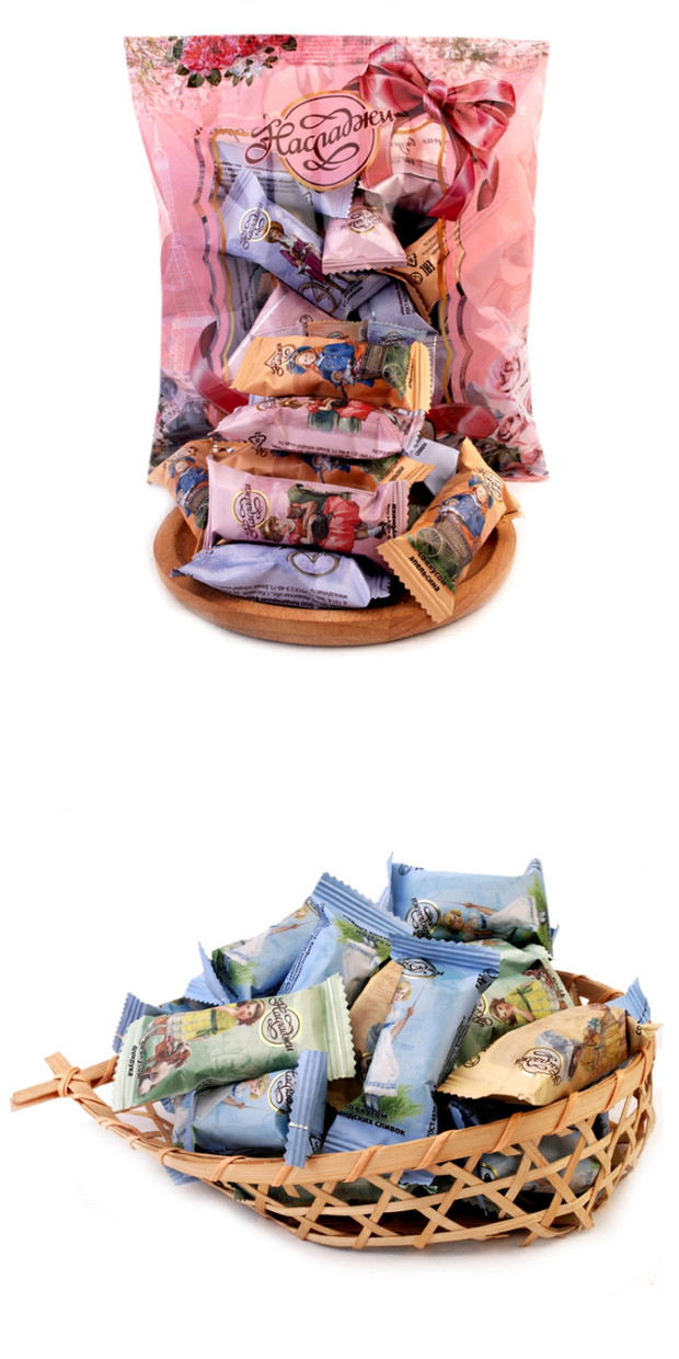 俄罗斯进口果味什锦糖拉迈尔巧克力夹心混合糖果软糖 黄色混合500克