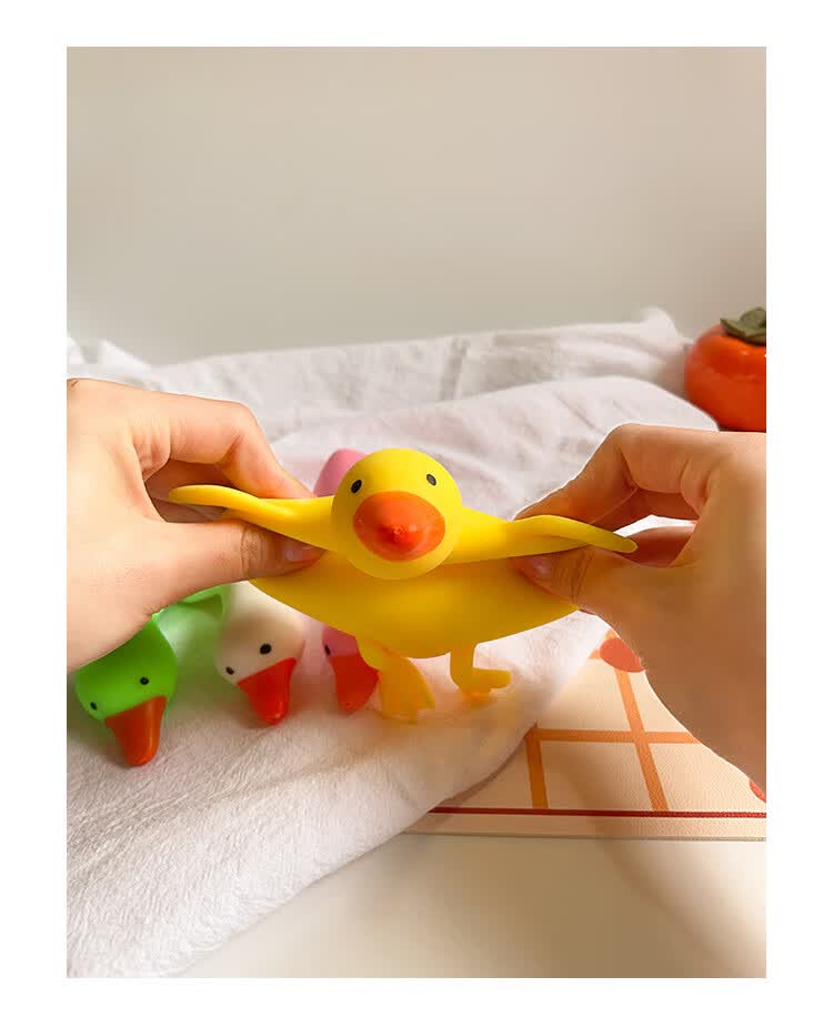 机智芽 可爱减压大白鹅玩具搪胶慢回弹鸭子网红鸭鸭卡通发泄解压玩具