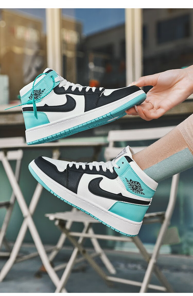 耐克男鞋2022年夏季高帮鞋百搭aj运动鞋男空军一号休闲板鞋子 黑紫 41