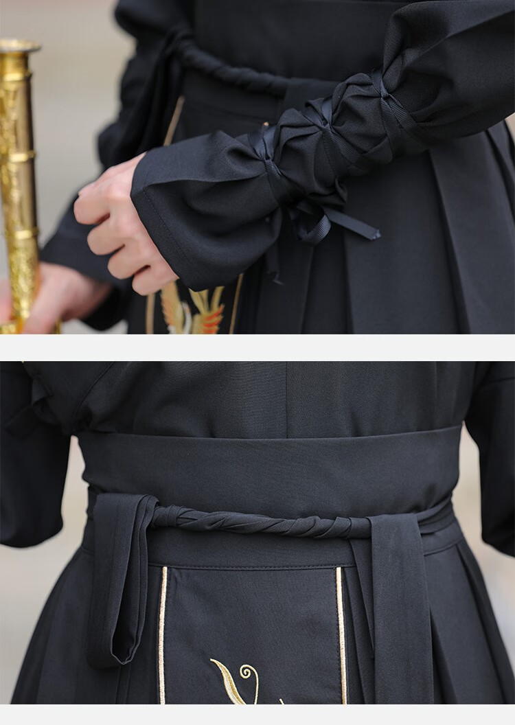 衣服秋装男成熟汉服 侠客书生剑客唐朝古风中国风毕业季黑色大码古装