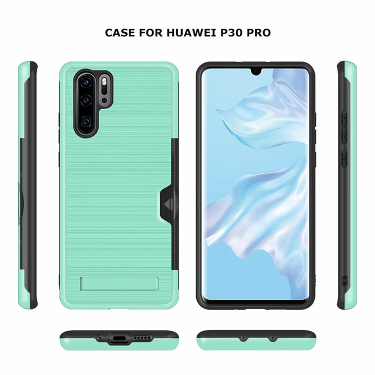 适用于华为p30pro手机壳插卡全包防摔保护套可放卡外壳带支架装卡