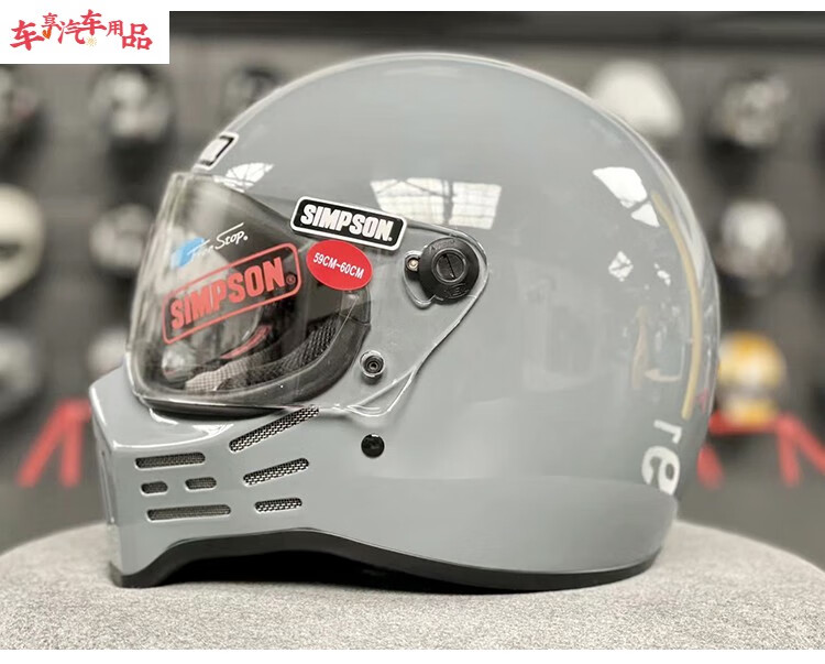 现货辛普森simpson m30复古哈雷头盔印第安碳纤维ds全盔美版黑色 水泥