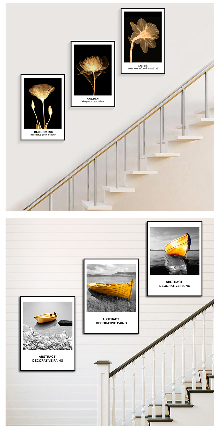 久洁(jojell)楼梯间装饰画复式楼北欧现代客厅三联画壁画走廊过道楼道