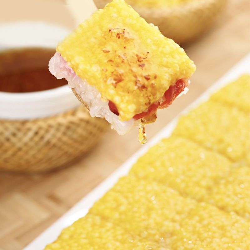 网红黄米凉糕小米白糯米凉糕火锅西北内蒙特产酒店特色速冻糕点心