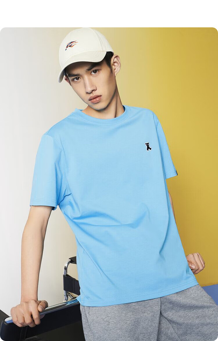 hla海澜之家短袖t恤男女情侣款22夏季新品短袖男刺绣舒适多色短袖t恤