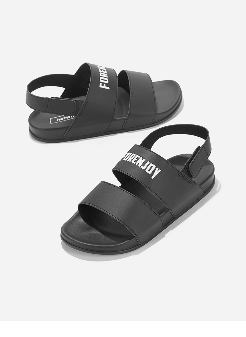 热风凉鞋男hotwind 2020年夏季新款百搭韩版潮流男士休闲皮凉男鞋 01