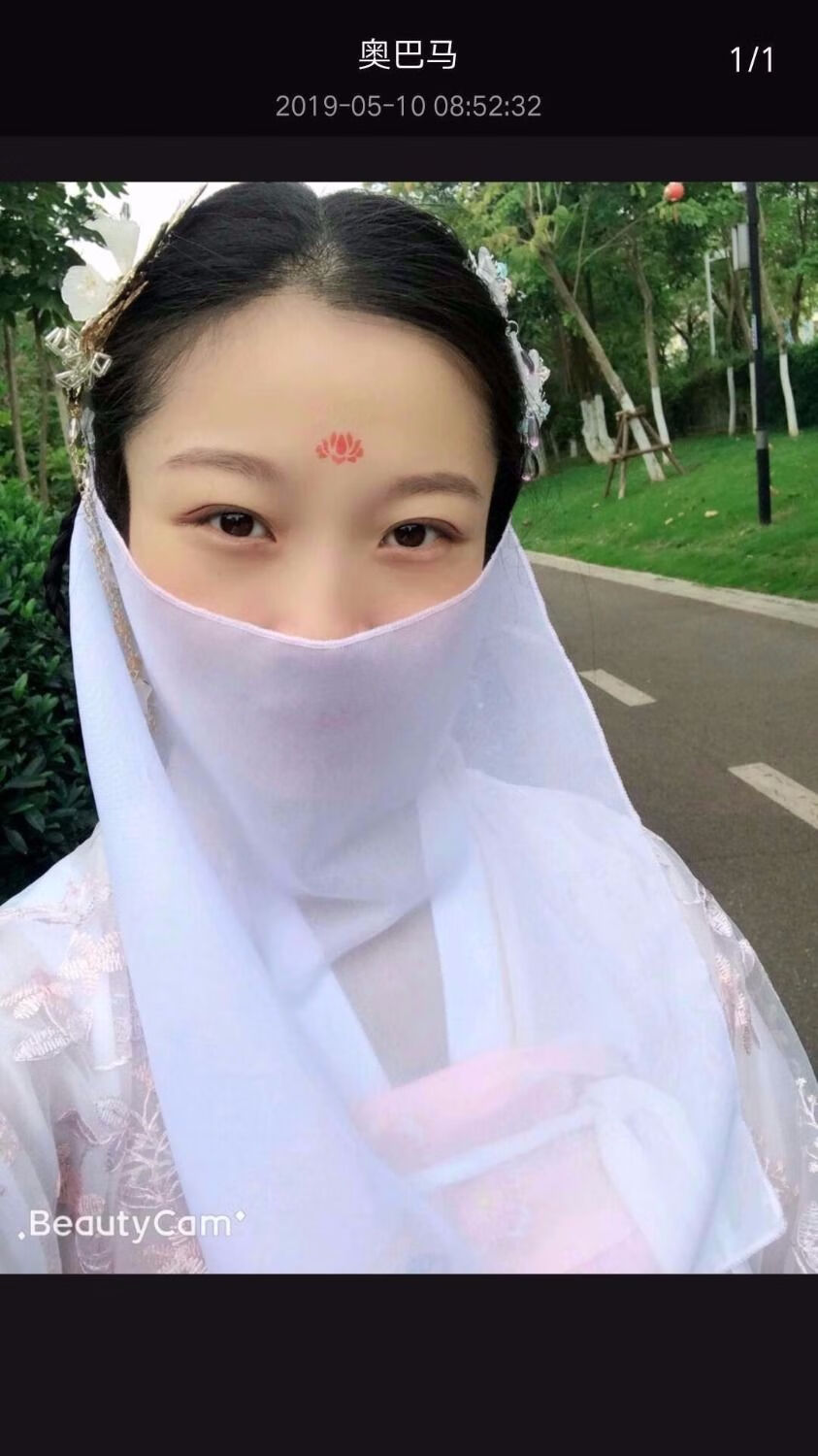 赫珺面纱古风挽秀古风雪纺面纱汉服遮面蒙面防晒仙女古装纱巾挂耳粉色