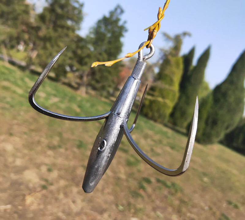 竞技推荐 防挂底锚钩大号三爪锚鱼钩 特大号防挂锚钩 刀锋防挂底带砣