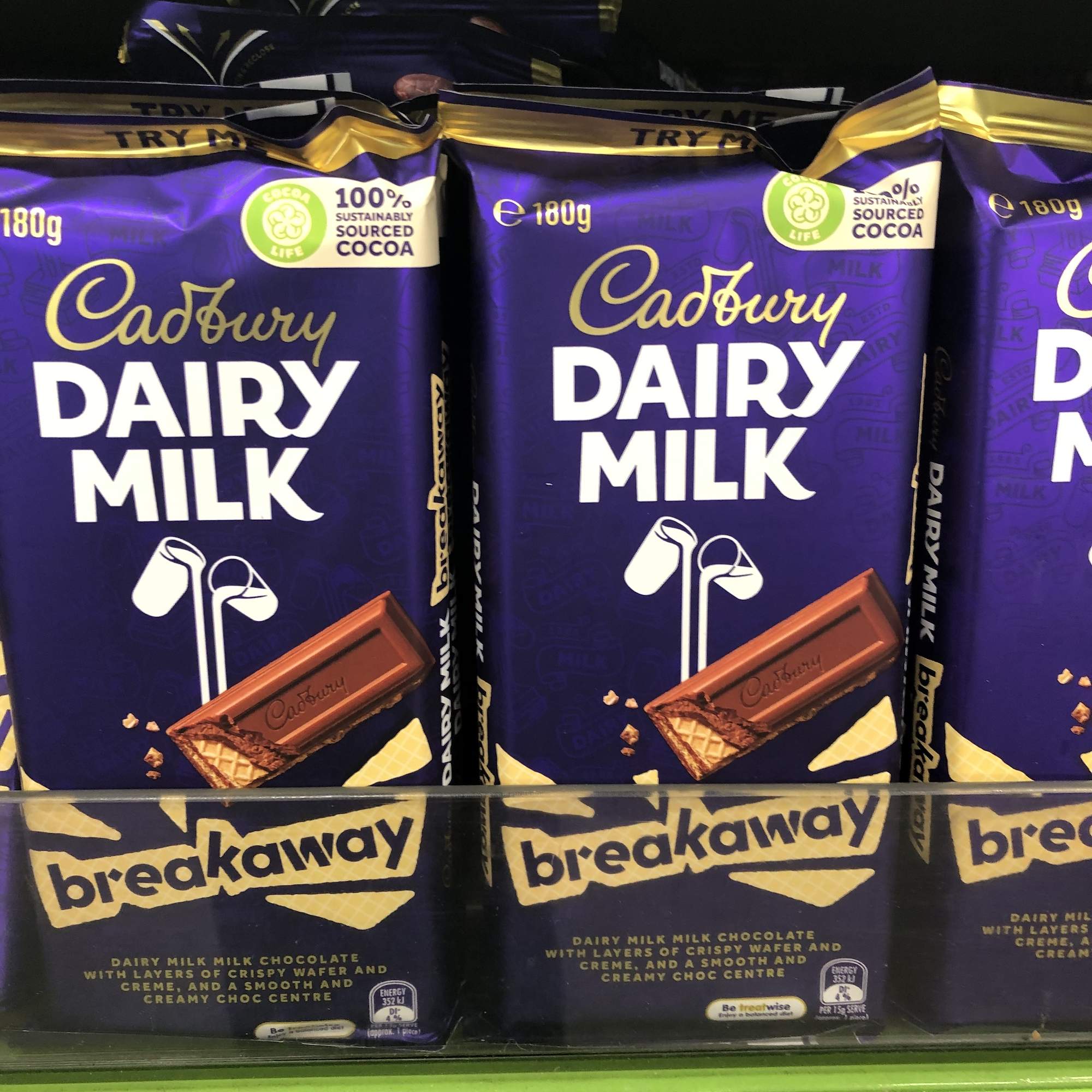 巧克力新西兰吉百利180g融化不赔 夹心华夫巧克力【图片 价格 品牌 报