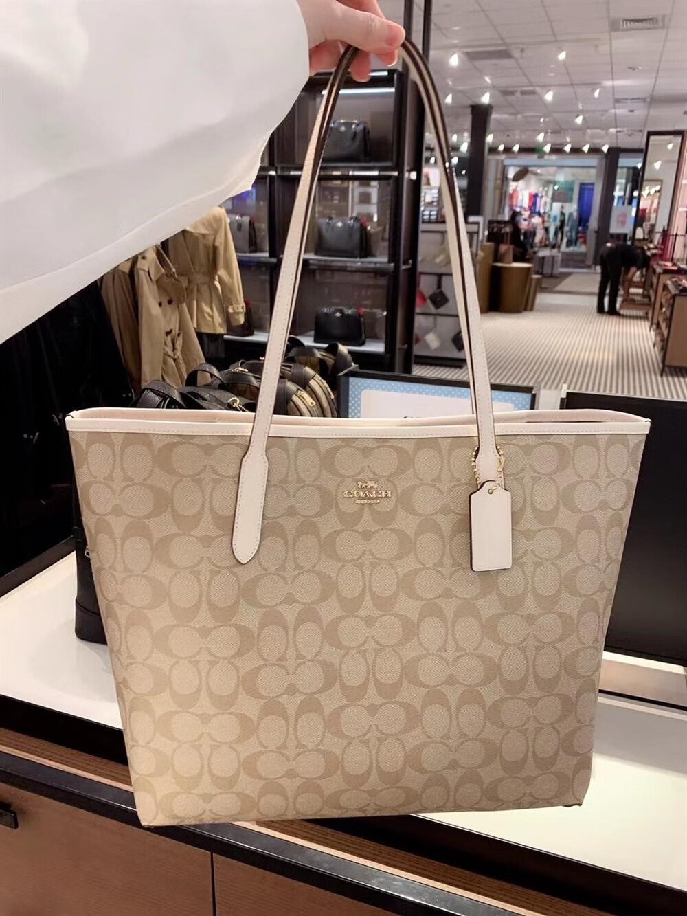 美国代购 coach/蔻驰女包 经典老花托特包tote新款单肩手提购物袋