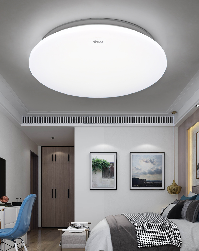 旭辉led阳台面包吸顶灯圆形简约过道厕所厨房卫生间卧室灯全白8w白光