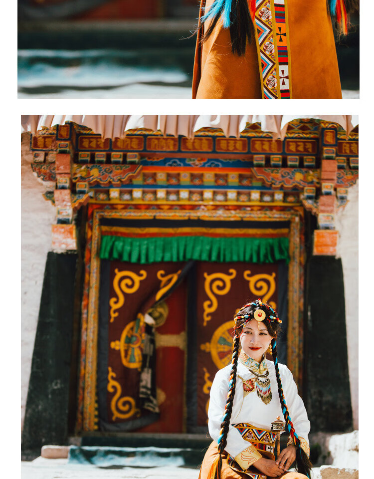 裹裙半身一片式藏族西藏式女绑带裙复古民族风藏服锅庄藏裙 裙子(建议