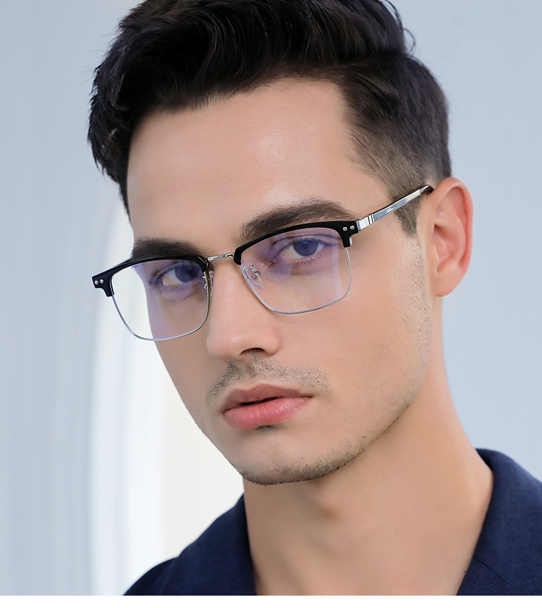 新品防蓝光防辐射眼镜眼镜男潮流大脸无度数护眼变色网红平光镜眼睛框