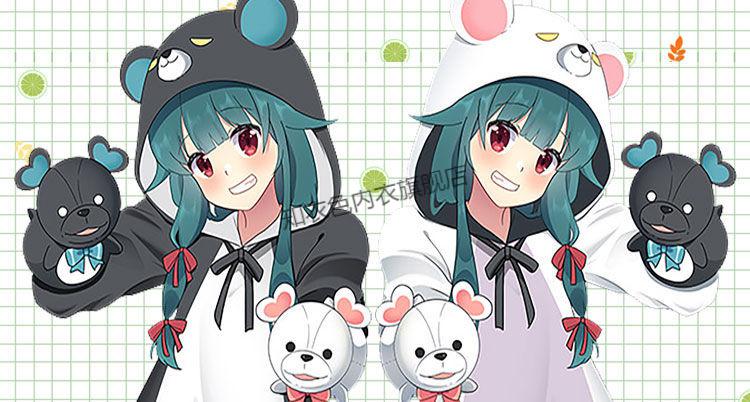 优奈cos套装 黑白熊卡通可爱情侣家居服睡衣女 黑熊 爪子鞋 m【图片