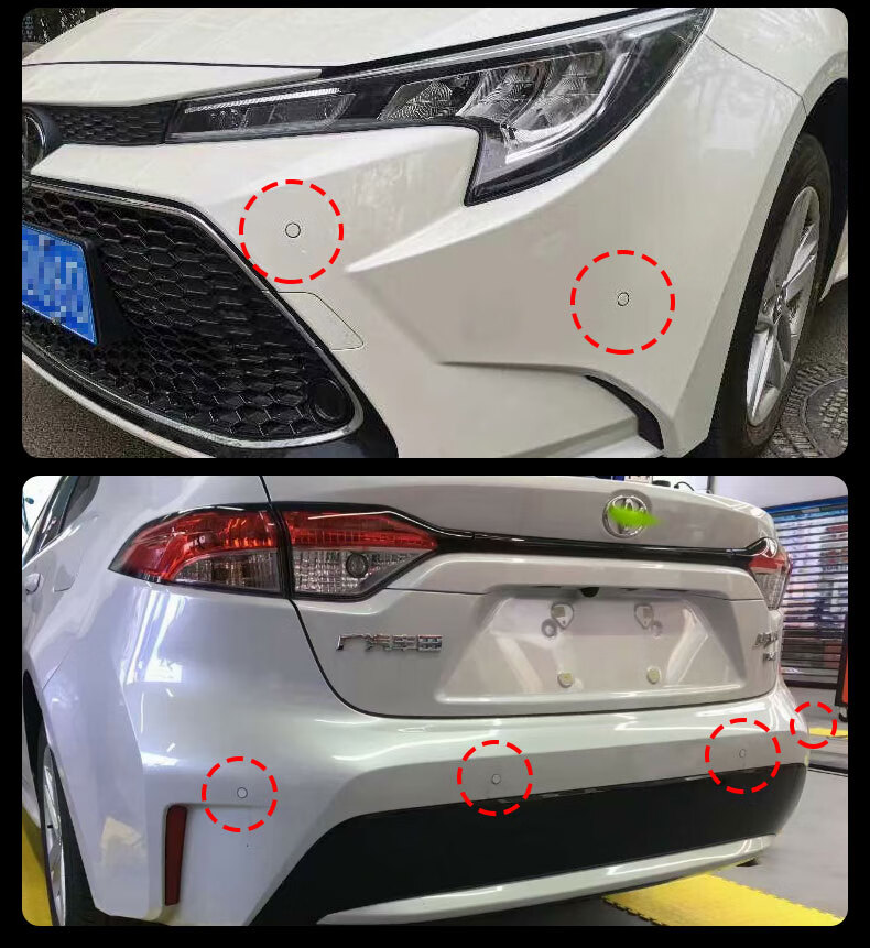 适用于丰田塞纳倒车雷达19-21款卡罗拉雷凌专用款前后倒车雷达 19-21