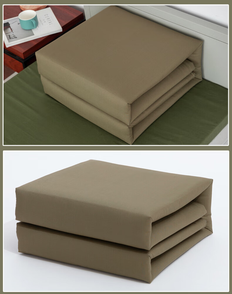 杰粹锦 军绿色被子棉被热熔被内务被定型被加厚棉花被成型被 靠蓝色