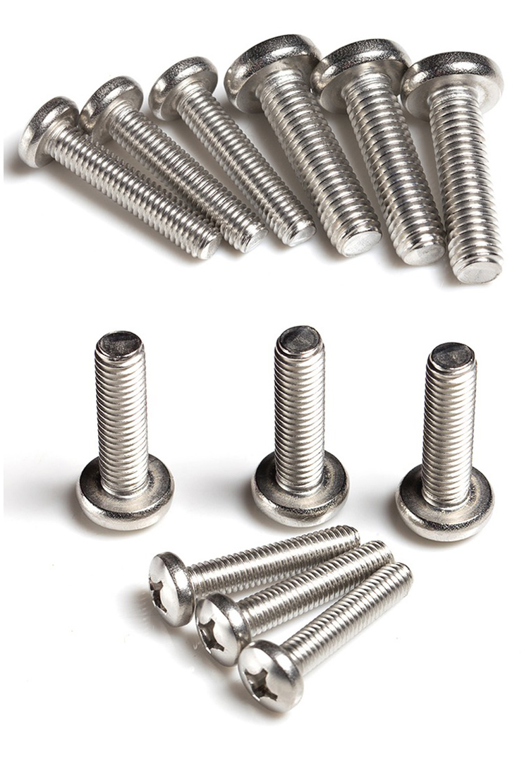 m5m6普通不锈钢盘头螺丝钉十字圆头螺钉gb818螺栓大头螺杆超长m55510