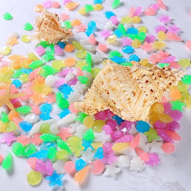 夜光石夜明珠荧光发光石头儿童发光玩具创意造景玩具 不规则 海洋混色