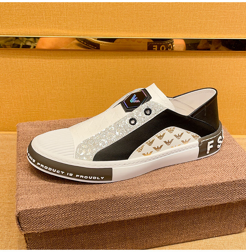 酷奇珀蒂 欧洲站贝壳头小白鞋男款百搭个性飞鸟两穿懒人踩脚拖鞋一脚