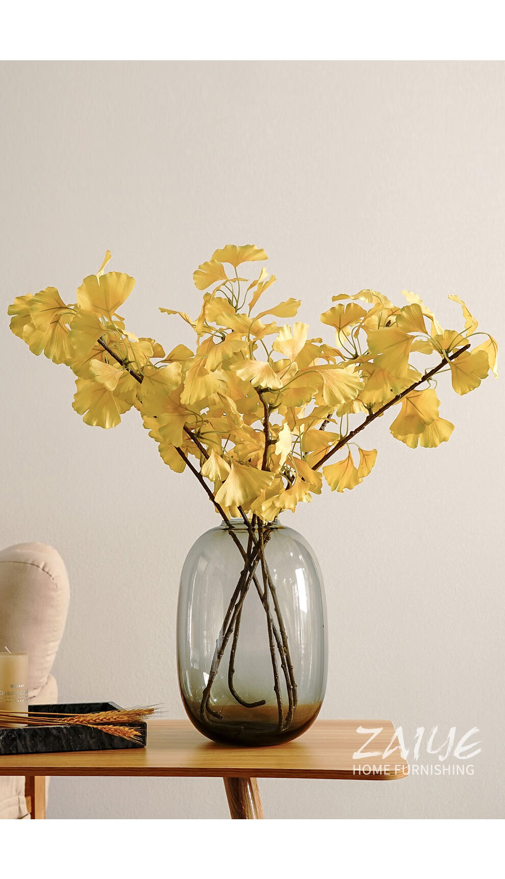 银杏叶花束在野 银杏叶仿真花束客厅餐桌塑料假花ins风摆件插花装饰
