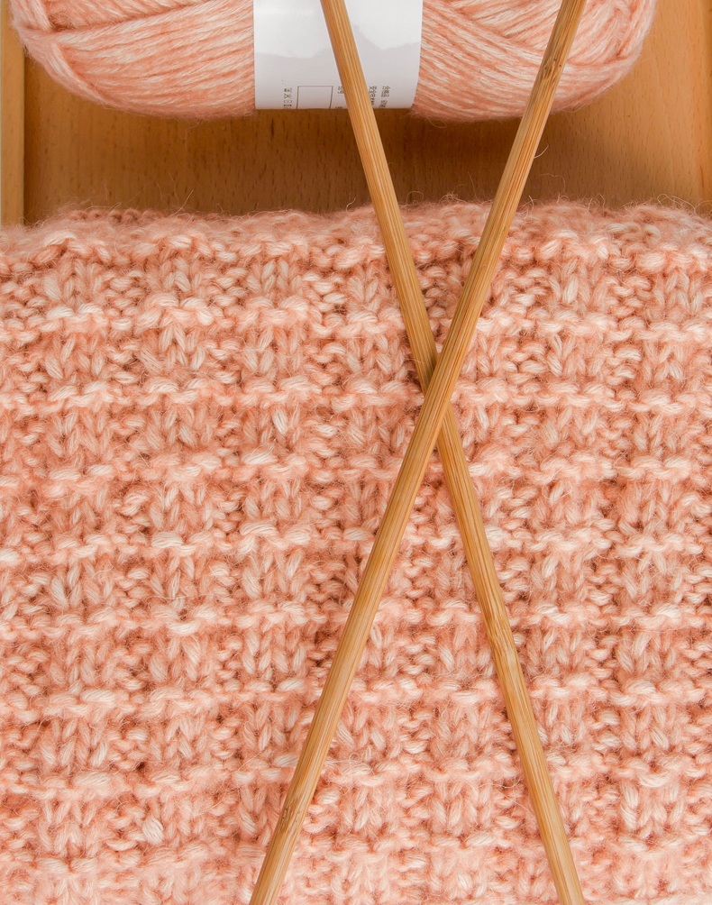 恒源祥手工编织冬季温暖竹节花围巾粗毛线送男友礼物diy自织围巾竹节