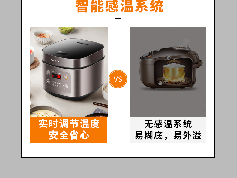 88877-九阳(Joyoung)电饭煲5L家用大容量电饭锅智能预约多功能大功率厚釜内胆煮饭锅5-8-10人 50FZ821【升级5L大容量柴火饭】-详情图