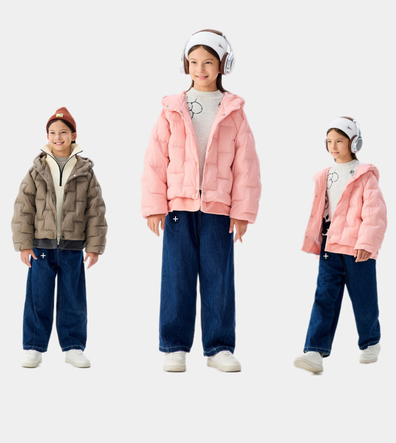 M.Latin Children's down Jacket, Winter 2024 New Style, Girls' Fleece Coat, Coral Pink, 150cm 4