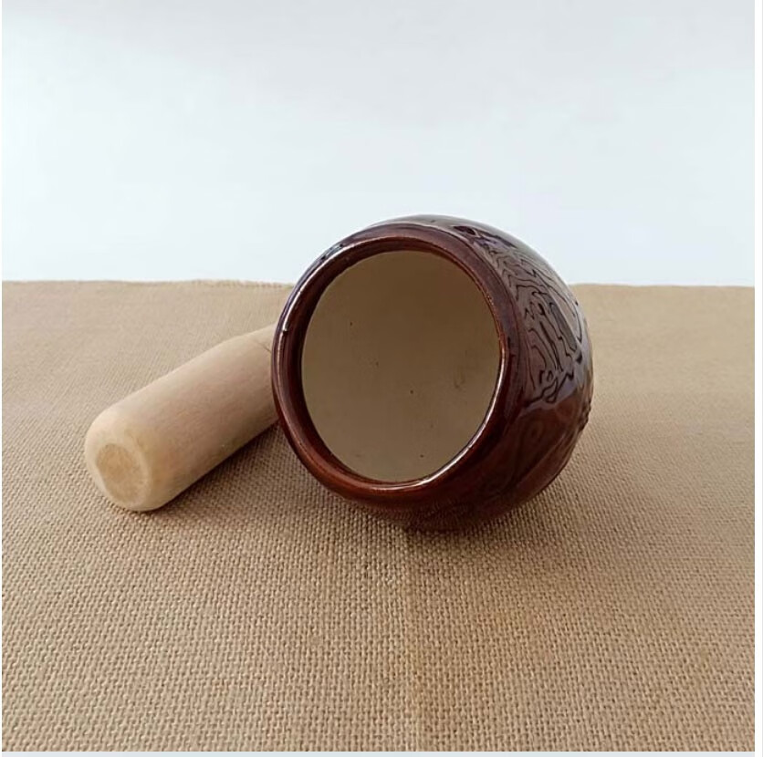 梵季老式陶瓷蒜臼子捣蒜器压蒜器剁压捣蒜泥家用研磨器手动捣蒜缸厨房