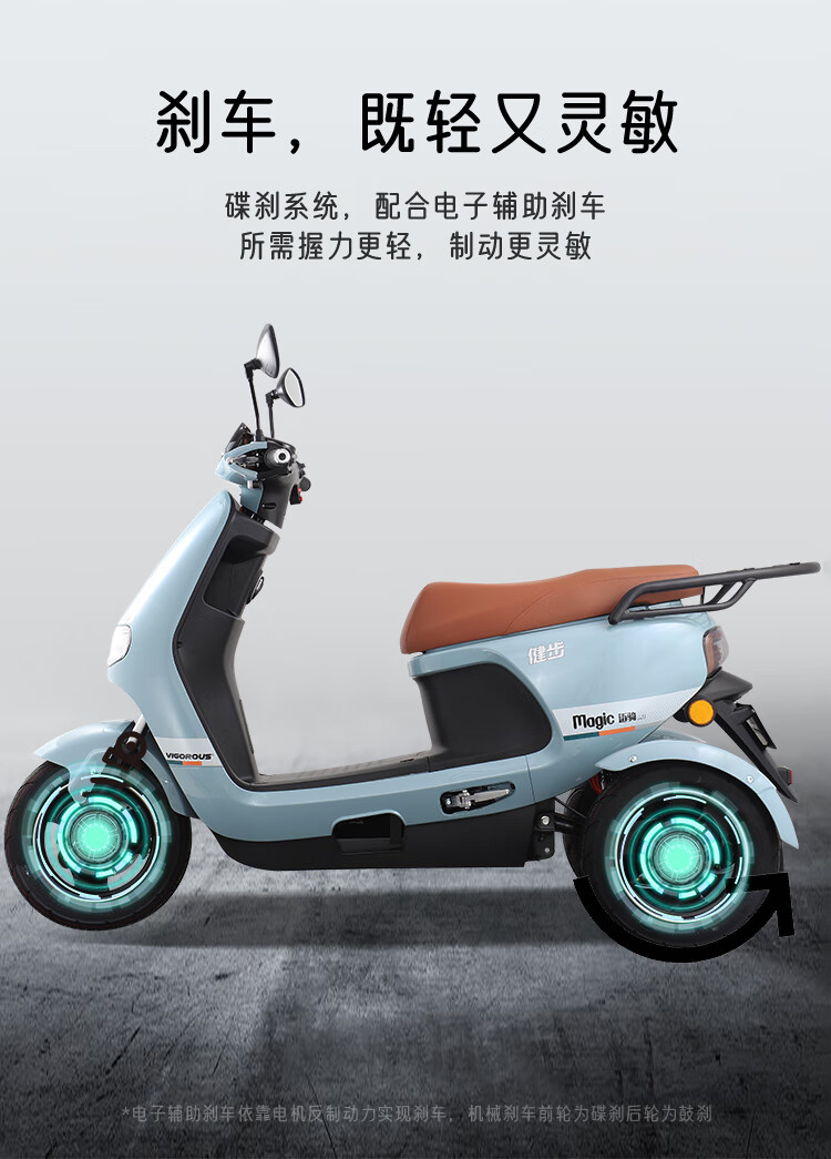 健步迈骑三轮电动车电瓶车女生接送孩子新国标可上牌全系72v大功率大