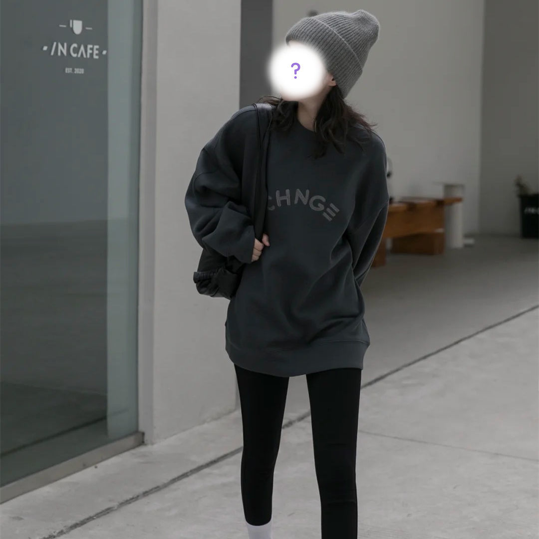 卫衣女宽松学生潮ins21春秋季小清新长袖上衣小众外套深灰色纯棉毛圈