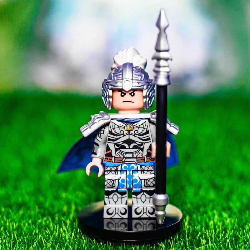 乐高legomoc三国小侠白马将军常山赵云赵子龙枪王者玩具积木稀有人