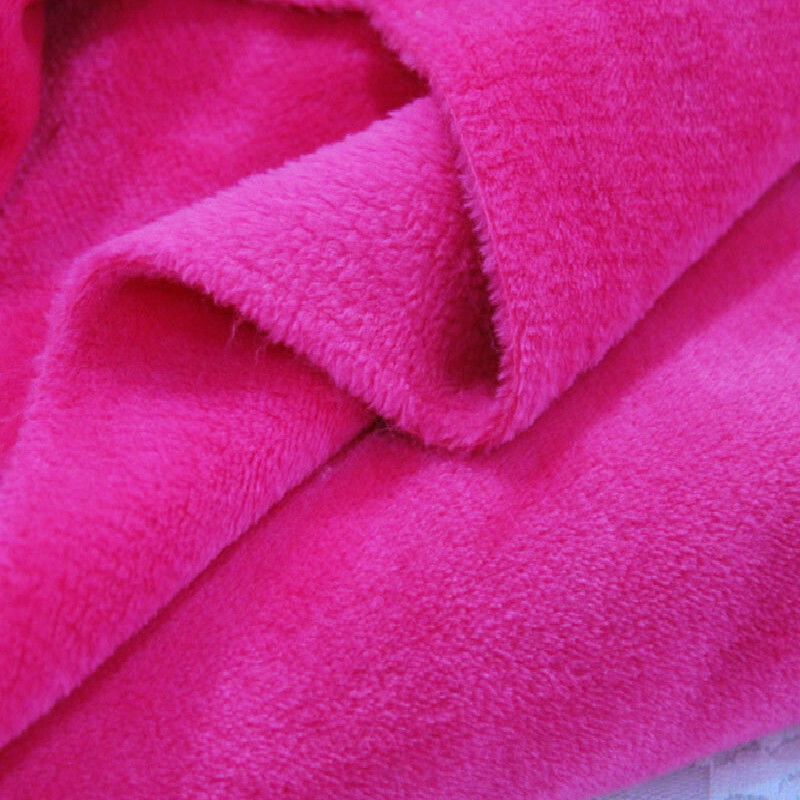 炫丰法兰绒布料面料双面绒毛毯睡衣服装毛绒布珊瑚毛绒布料18米宽玫红