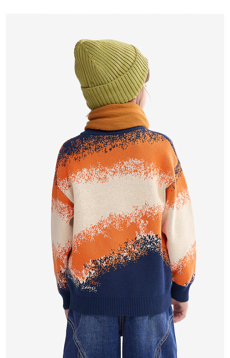 MQD Maqidun Autumn Winter 2024 New Round Neck Boys' Knitted Sweater Thickened Baby Pullover 9