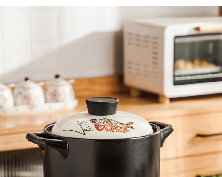 多美然日式锂辉石陶瓷砂锅煲汤炖锅家用燃气煤气耐高温防干烧沙锅 1.