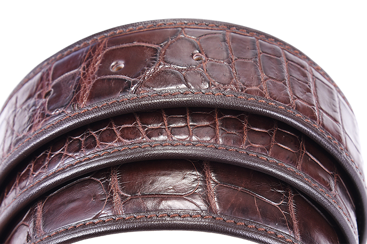 适用金利来男士鳄鱼皮无扣无头款适用亚皮带不带头裤腰带 黑色3.