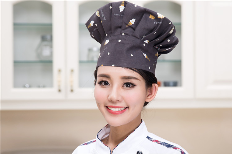酒店厨师帽 高级厨师长布帽 酒店厨师圆帽 百搭帽子高布工作帽子 黑色