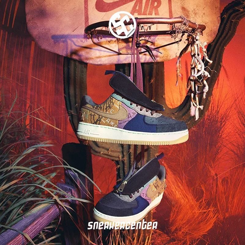 airtravisscottts空军一号联名鬼脸拼接板鞋休闲鞋cn2405900联名鬼脸