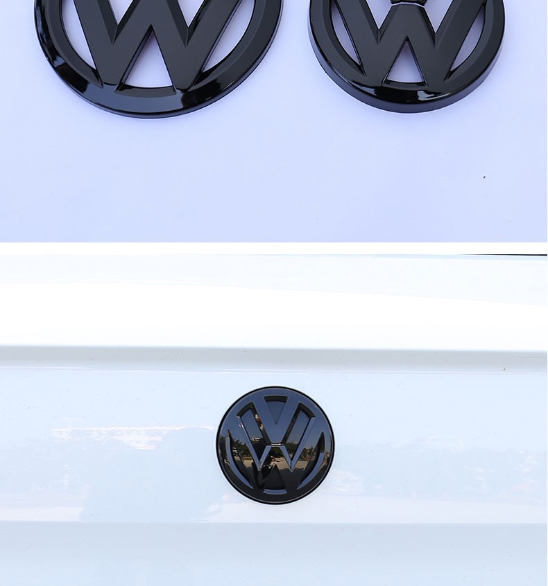 适用大众途岳车标贴 中网标前后标装饰黑色大众车标盖专用改装 途岳前