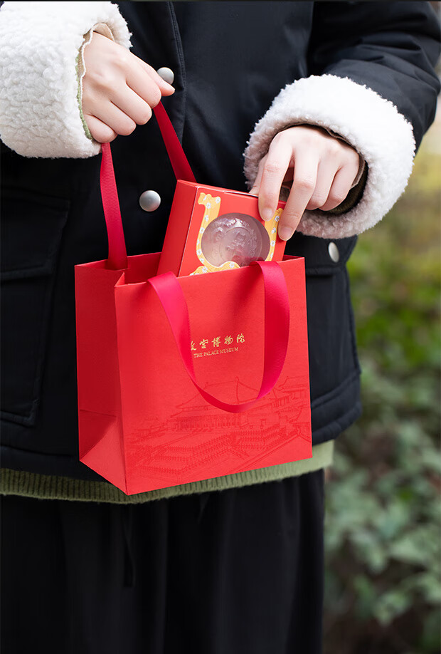 三尺鲤文创故宫博物院礼品袋红色包装精美中国风购物手提袋子创意生日