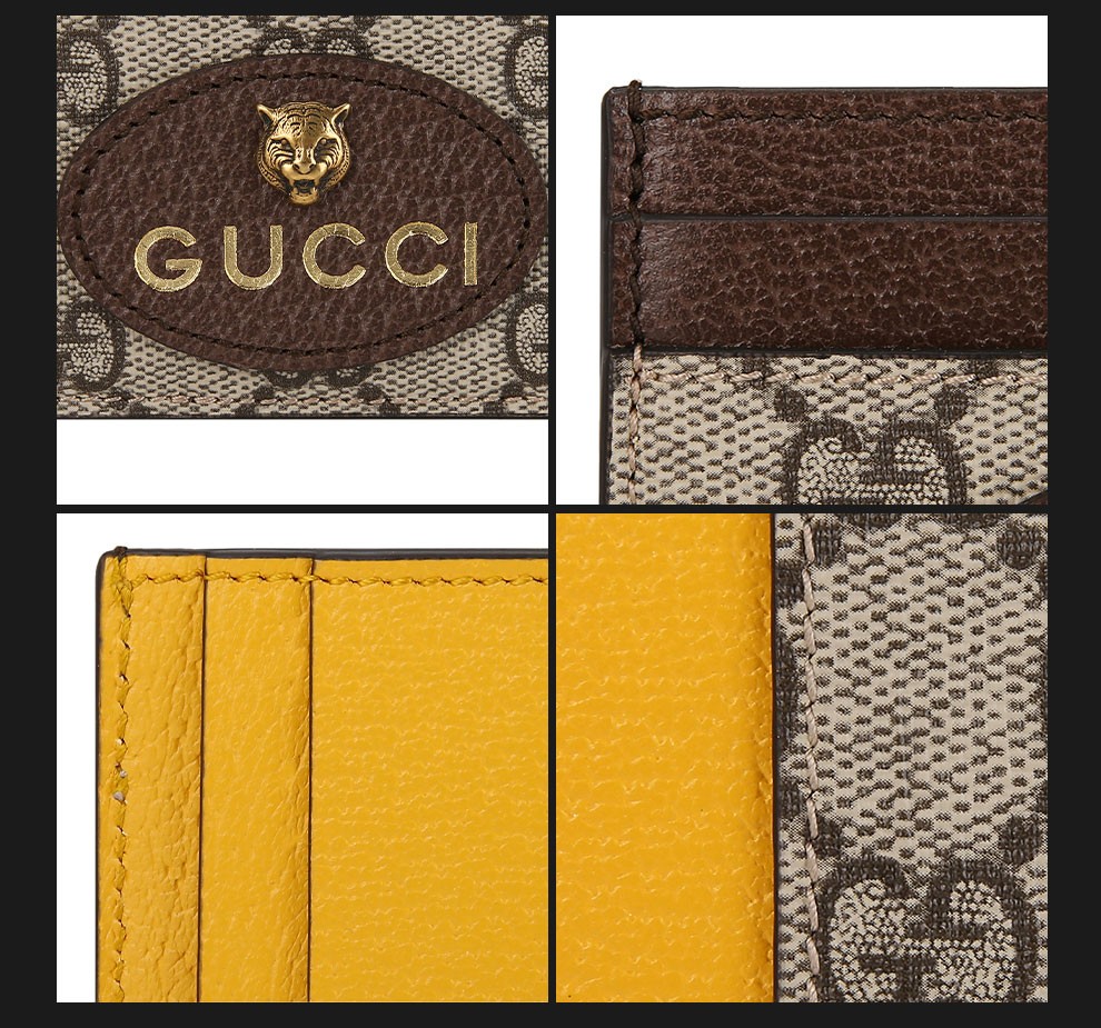 gucci古驰21秋冬男士虎头卡包卡片夹男包597557k9got棕色