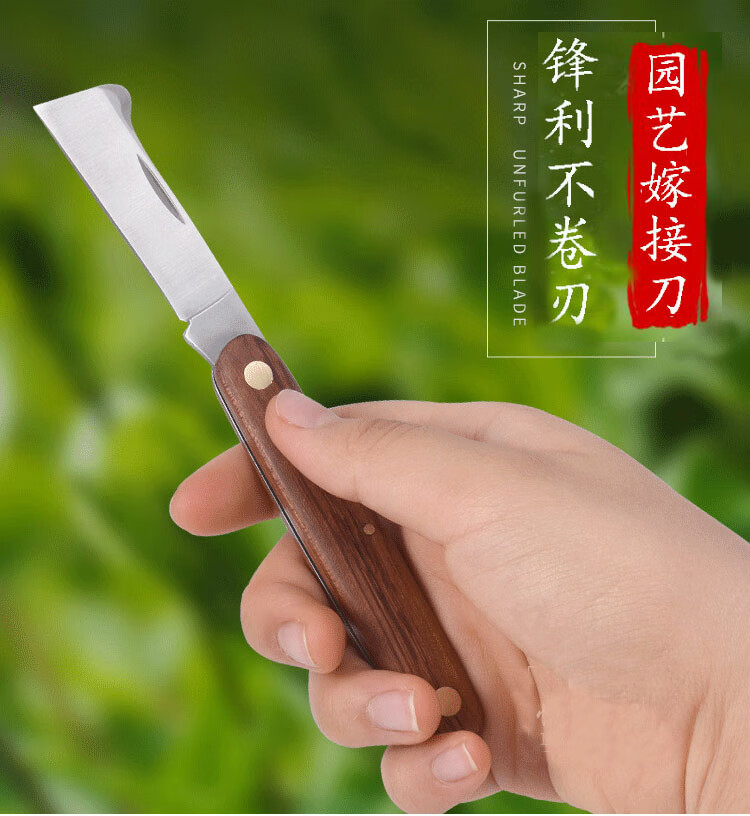 珊野嫁接刀芽接果树多功能手工苗木树木园艺树苗工具刀塑料柄单开